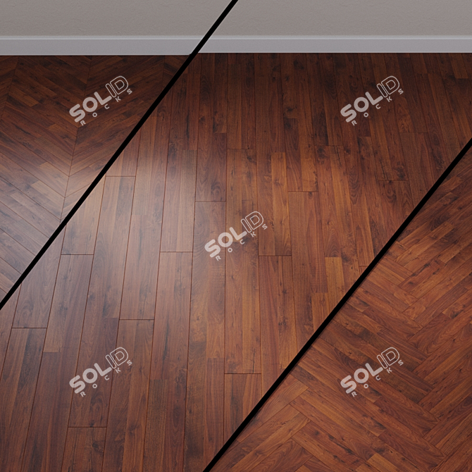 Classic Walnut Laminate Flooring 3D model image 1