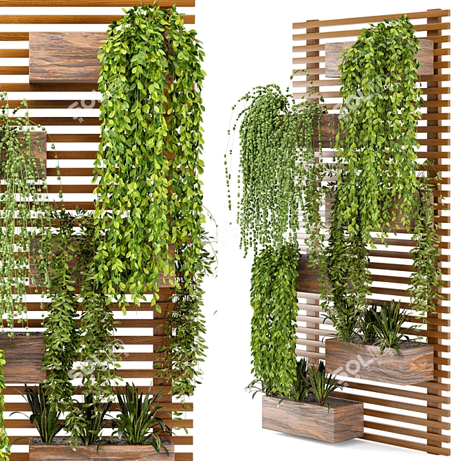 Vertical Planter Pots for Outdoor Plants - Set of 62 3D model image 1