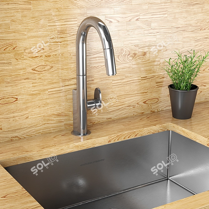 Wave of Innovation: Beale Faucet and Farmhouse Sink 3D model image 2