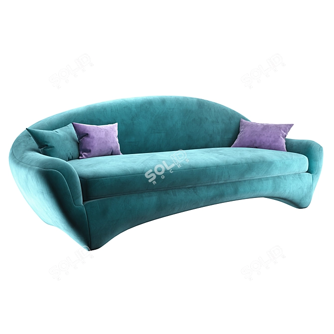 Luxury Stamped Wood Ontario Sofa 3D model image 1