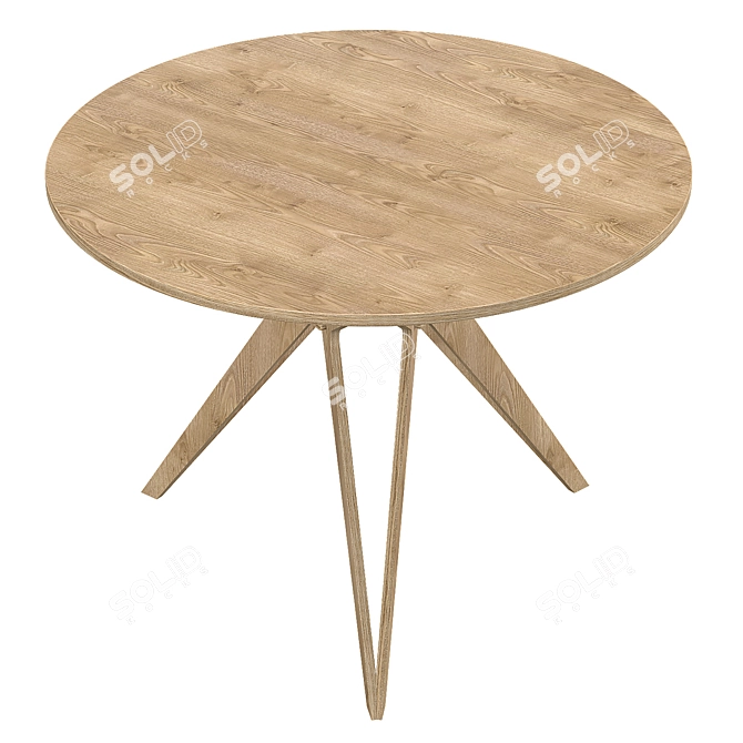 Modern Round Wooden Table 3D model image 3