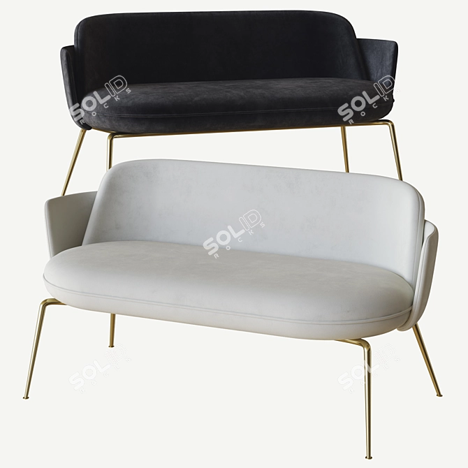 Elegant Merwyn Lounge Sofa 3D model image 1