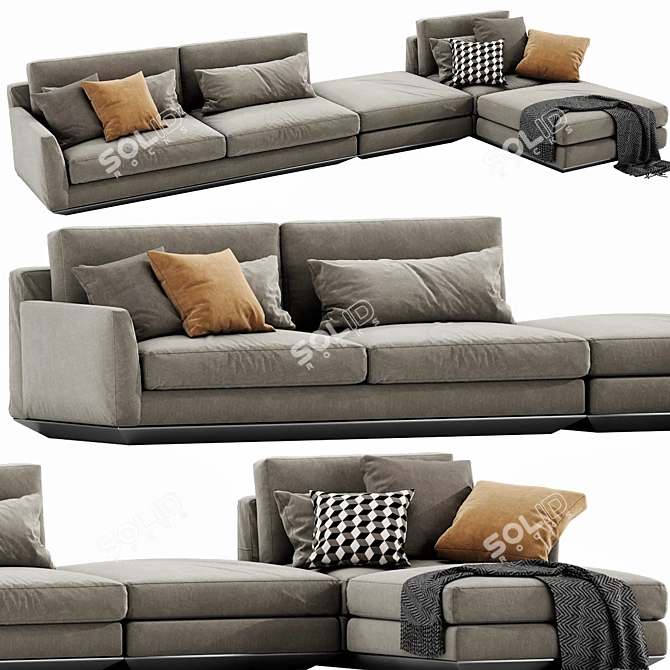 Horn Ellington Modern Sectional Sofa 3D model image 2