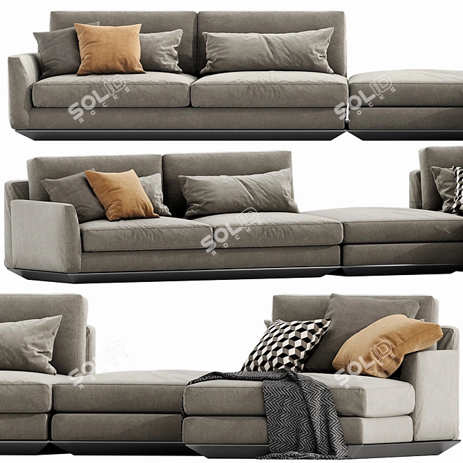 Horn Ellington Modern Sectional Sofa 3D model image 5