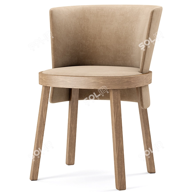 Sleek Obi Side Chair: Stylish, Versatile, and Comfortable 3D model image 2