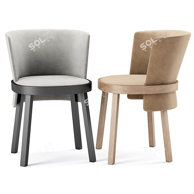 Sleek Obi Side Chair: Stylish, Versatile, and Comfortable 3D model image 3