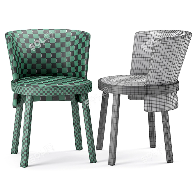 Sleek Obi Side Chair: Stylish, Versatile, and Comfortable 3D model image 5