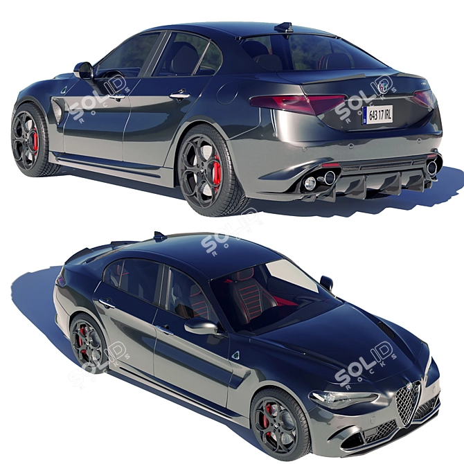 Sleek and Stylish Alfa Romeo Giulia 3D model image 3