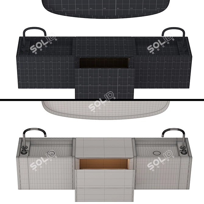 COCOON Bathroom Furniture 60: Elegant, Functional, & Versatile 3D model image 4