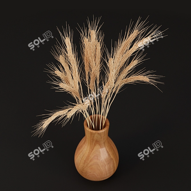 Elegant Wheat Bouquet 3D model image 2