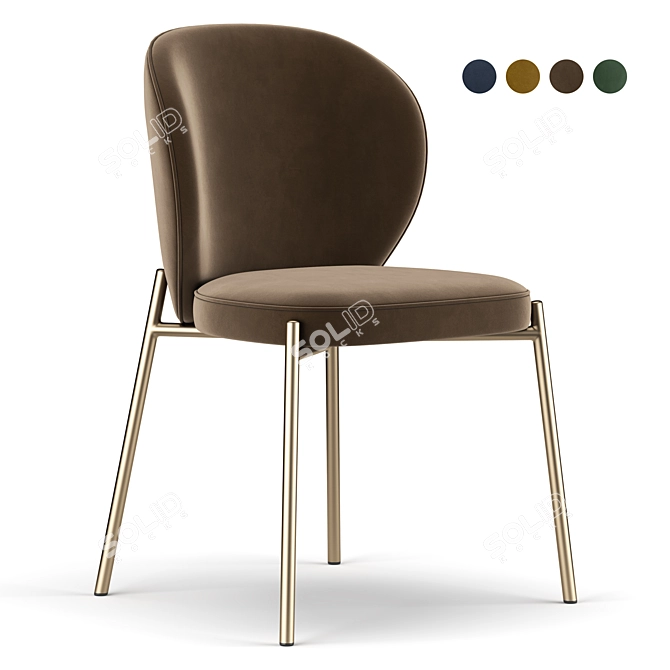 Elegant Elisa Wingback Chair 3D model image 1