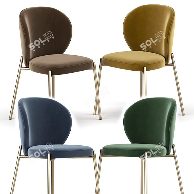 Elegant Elisa Wingback Chair 3D model image 2