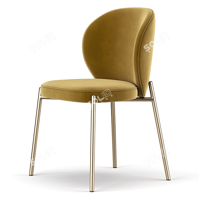 Elegant Elisa Wingback Chair 3D model image 4