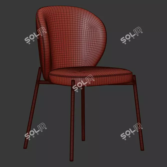 Elegant Elisa Wingback Chair 3D model image 5