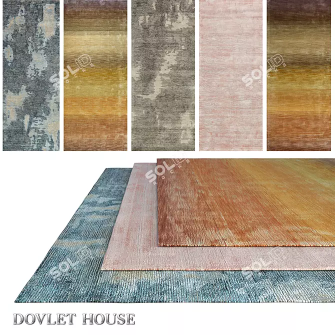 DOVLET HOUSE Silk Blend Carpets Set 3D model image 1