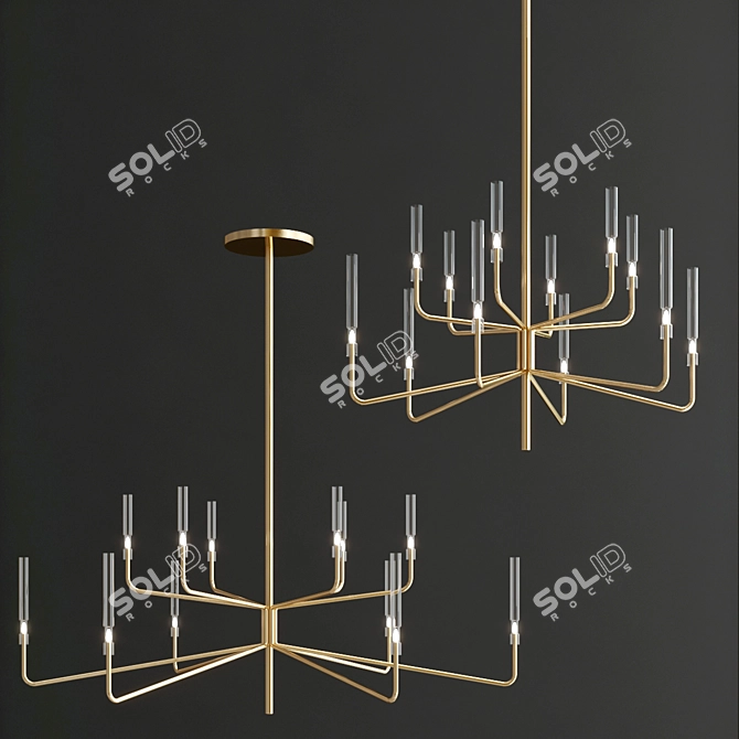 Epsilon Hanging Lamp: Hand-shaped Glass Cylinders, Dimmable Light 3D model image 1