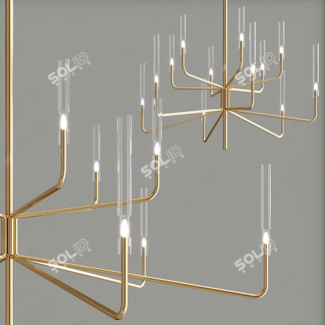 Epsilon Hanging Lamp: Hand-shaped Glass Cylinders, Dimmable Light 3D model image 2