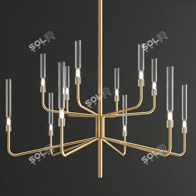 Epsilon Hanging Lamp: Hand-shaped Glass Cylinders, Dimmable Light 3D model image 3