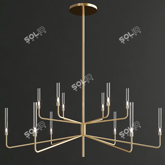 Epsilon Hanging Lamp: Hand-shaped Glass Cylinders, Dimmable Light 3D model image 4