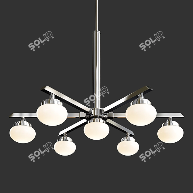 Elegant Dimmable LED Chandelier 3D model image 1