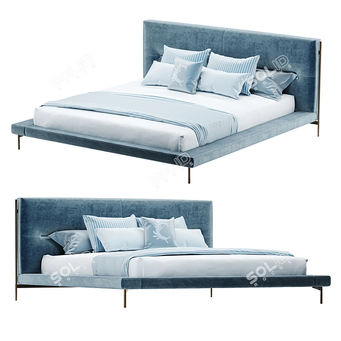 Cantori Shanghai Bed: Modern Elegance for Your Bedroom 3D model image 1