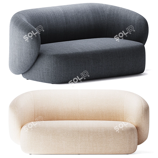 Sleek Swell Sofa by Grado 3D model image 1