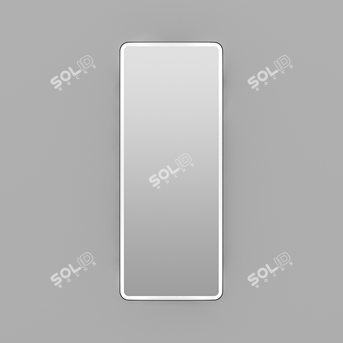 Modern Rectangular Mirror with Bright Iron Illumination 3D model image 3