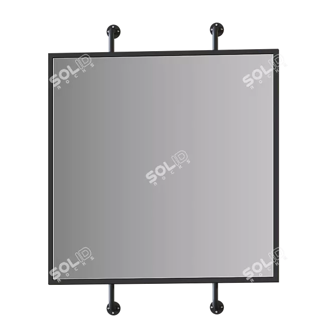 Industrial Pipe Wall Mirror 3D model image 1