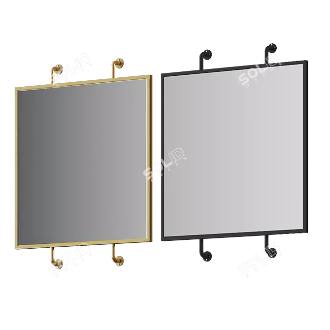 Industrial Pipe Wall Mirror 3D model image 2