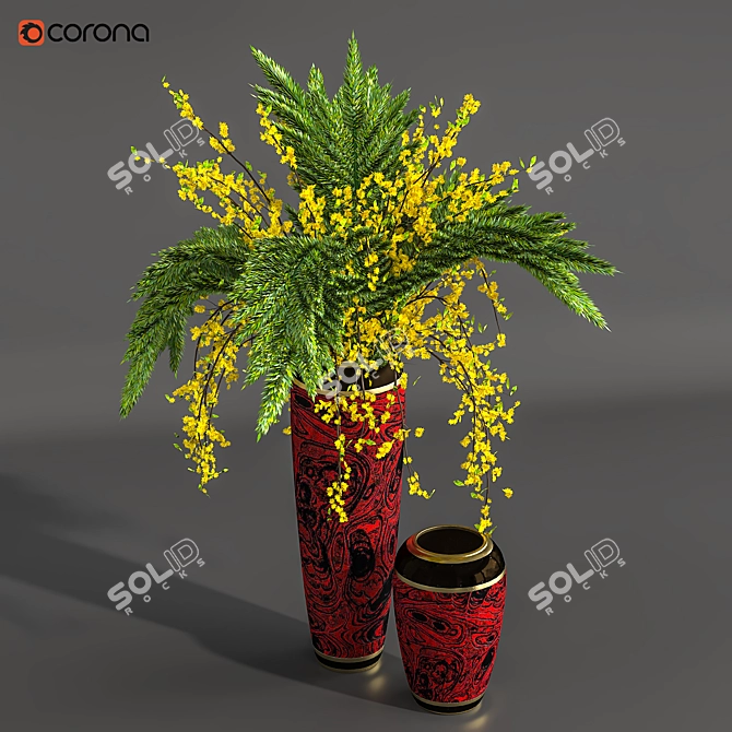 Elegance in Bloom: Flower Pot 05 3D model image 2