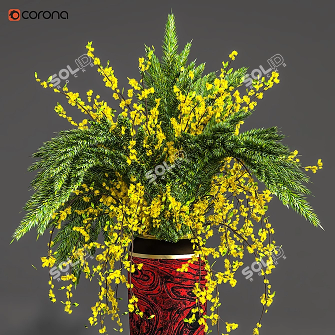 Elegance in Bloom: Flower Pot 05 3D model image 3