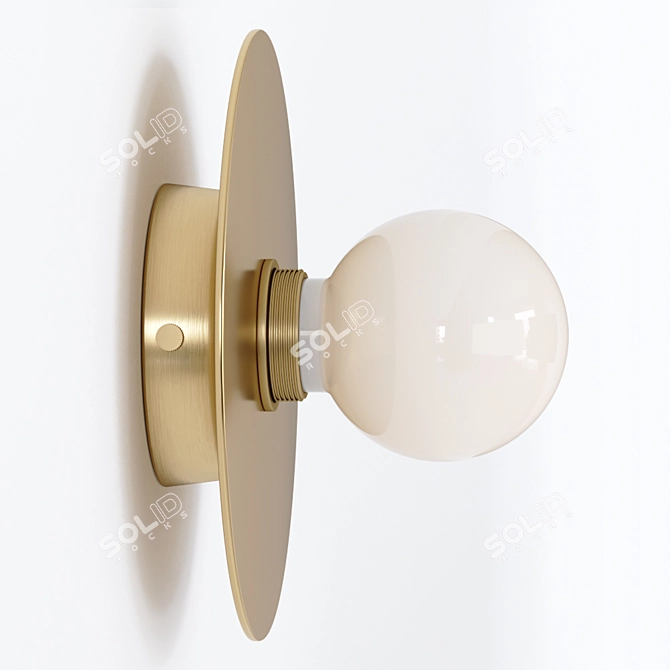 Arc Brass Wall Sconce: Bold Eye-level Statement 3D model image 4