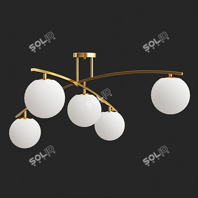 Sleek Nordic LED Ceiling Light 3D model image 3