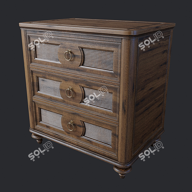 Coastal Pine Pavilion Bedside Table 3D model image 1