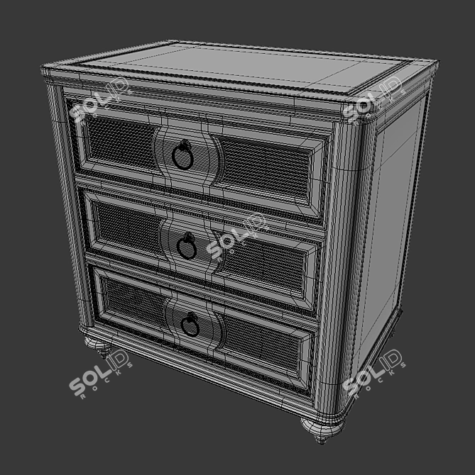 Coastal Pine Pavilion Bedside Table 3D model image 3