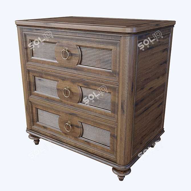 Coastal Pine Pavilion Bedside Table 3D model image 4