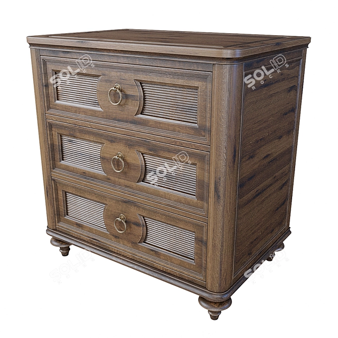 Coastal Pine Pavilion Bedside Table 3D model image 5