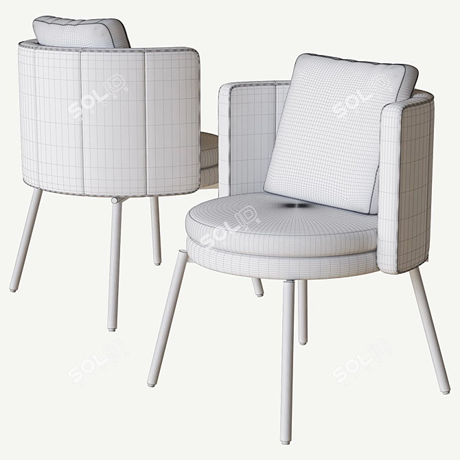 Swivel Torii: Stylish Dining Armchair 3D model image 3