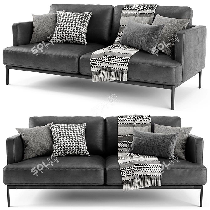 Natuzzi Estro 3042: Stylish Sofa for Modern Living 3D model image 2