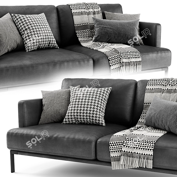 Natuzzi Estro 3042: Stylish Sofa for Modern Living 3D model image 3