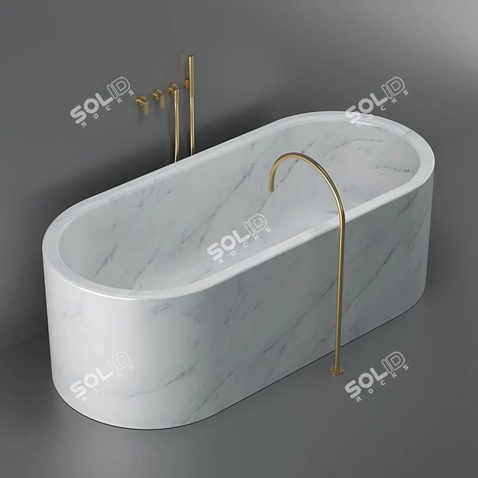 Natural Stone Cocoon JP Bath 3D model image 1