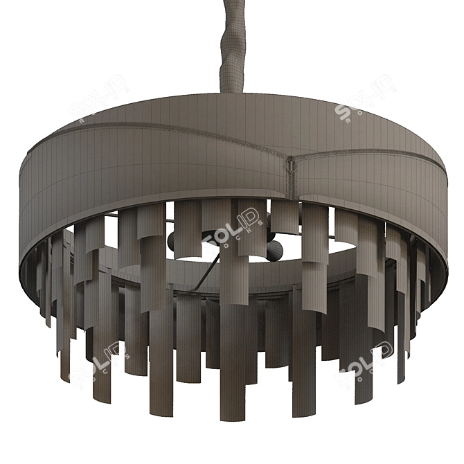 Elegant Leather Gold Chandelier 3D model image 8