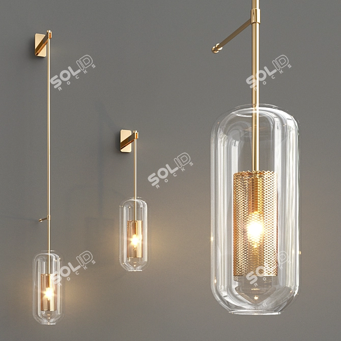 Minimalist Vadim Wall Lamp - Stylish Lighting Solution 3D model image 1