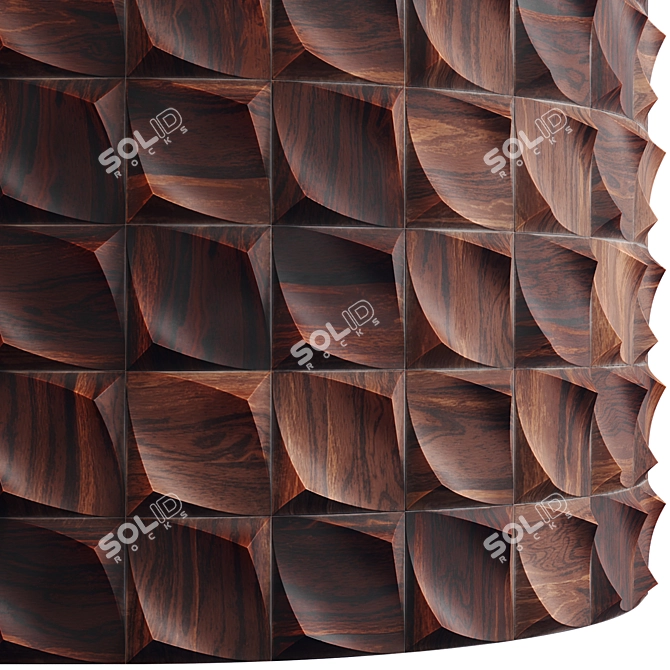 Wooden 3D Panel | PBR | 4K 3D model image 2