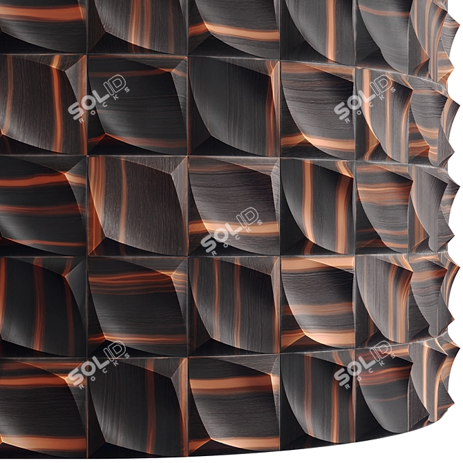 Wooden 3D Panel: PBR, 4K Texture 3D model image 2