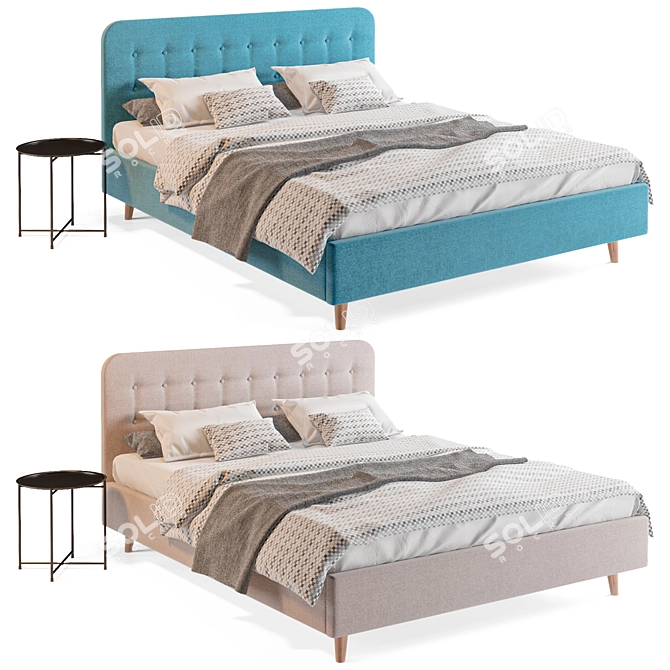 Dins 160 Divan Bed with Side Table 3D model image 3
