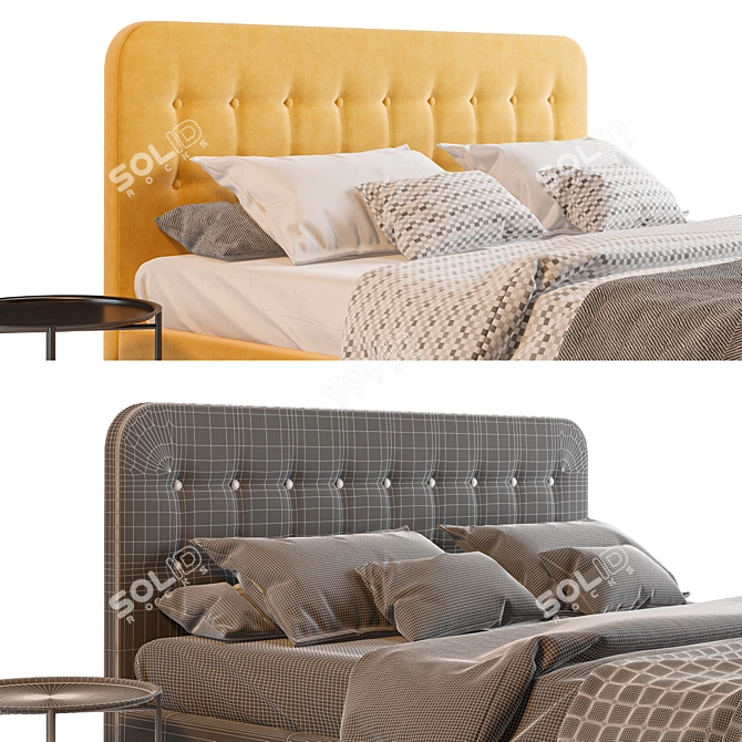 Dins 160 Divan Bed with Side Table 3D model image 5
