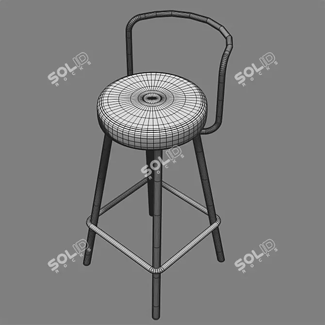 Elegant Bar Chair - Stylish and Sturdy 3D model image 1