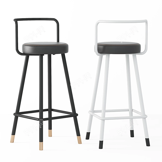 Elegant Bar Chair - Stylish and Sturdy 3D model image 2