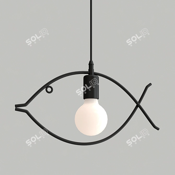 Iron Fish Lamp 3D model image 2